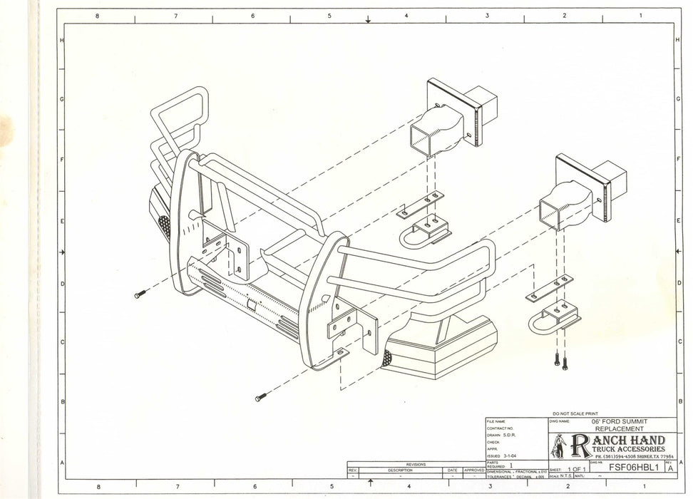 Ranch Hand FSF06HBL1 Summit Series Front Bumper; Retains Factory Tow Hook And Fog Lights; - Truck Part Superstore