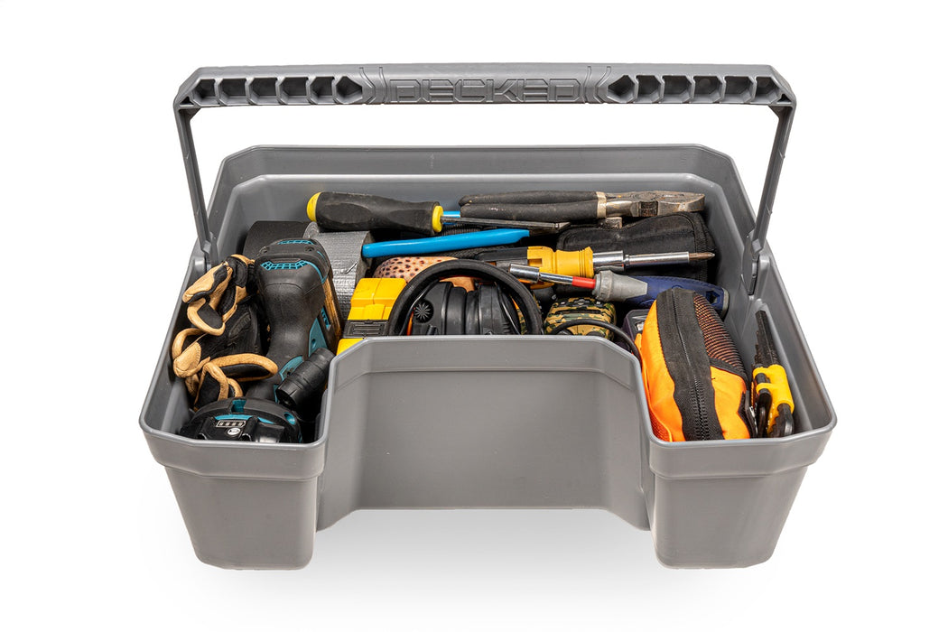 DECKED AD17-DDRAWERGANIZER Double DRAWERGANIZER Drawer Bin; Light Gray; w/Handle; 68 lbs. Carry Load; - Truck Part Superstore