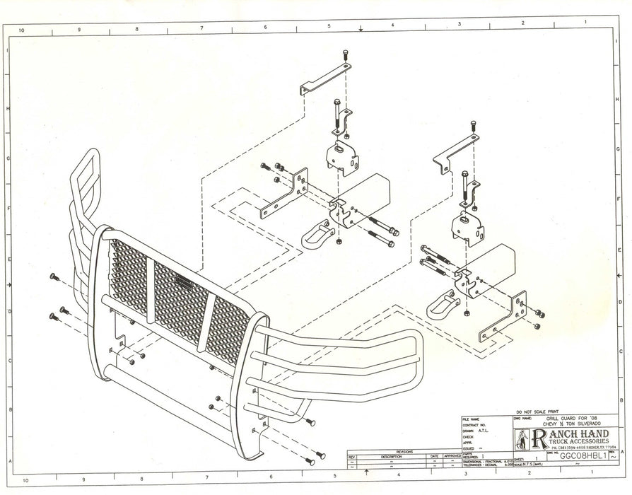 Ranch Hand GGC08HBL1 Legend Series Grille Guard; Retains Factory Tow Hook; - Truck Part Superstore