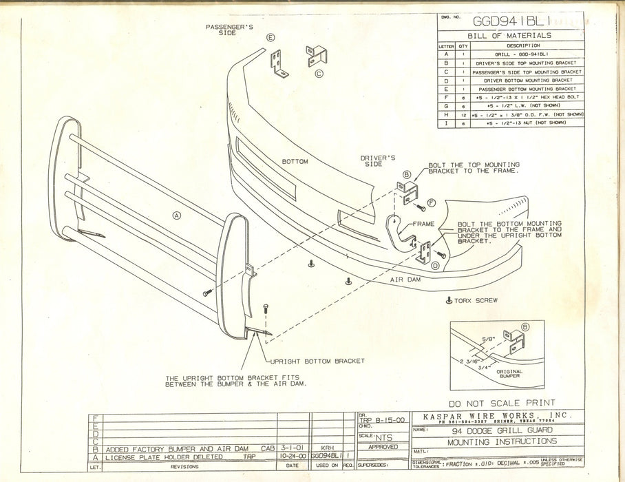 Ranch Hand GGD941BL1 Legend Series Grille Guard; Must Remove Factory Tow Hook; - Truck Part Superstore