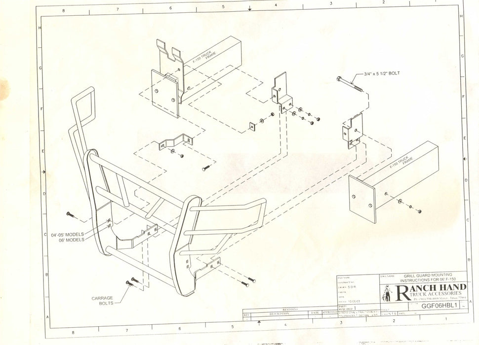 Ranch Hand GGF06HBL1 Legend Series Grille Guard; Retains Factory Tow Hook; - Truck Part Superstore