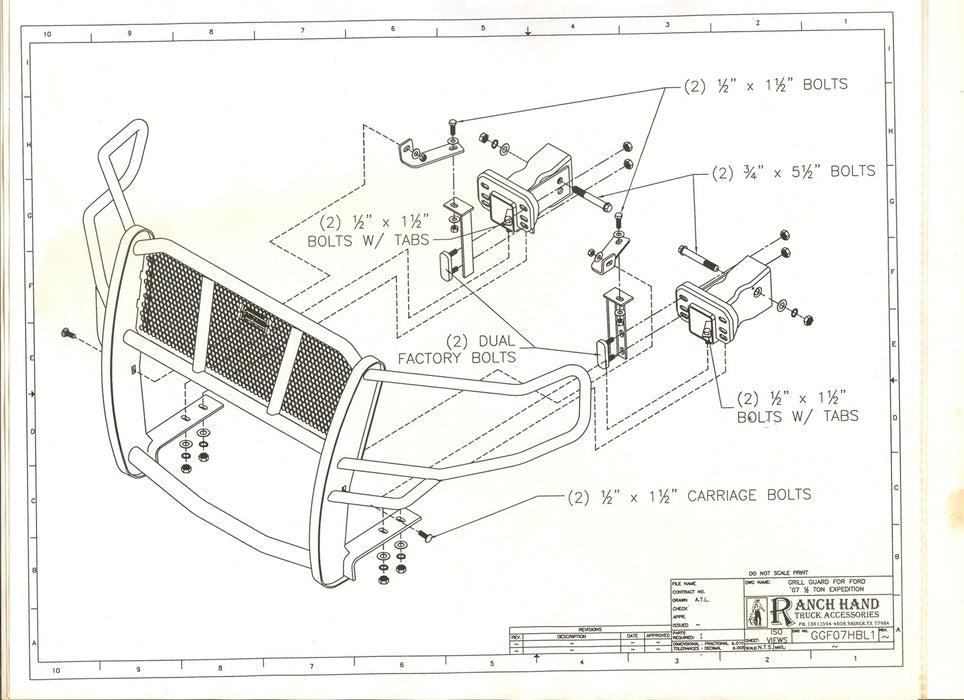 Ranch Hand GGF07HBL1 Legend Series Grille Guard - Truck Part Superstore