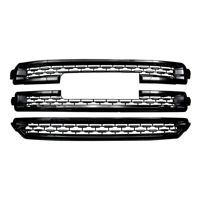 Coast To Coast GI162BLK Overlay; Honeycomb Style; 3 Piece; Gloss Black; ABS Plastic - Truck Part Superstore