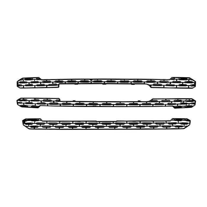 Coast To Coast GI163BLK Overlay; Honeycomb Style; 3 Piece; Gloss Black; ABS Plastic - Truck Part Superstore