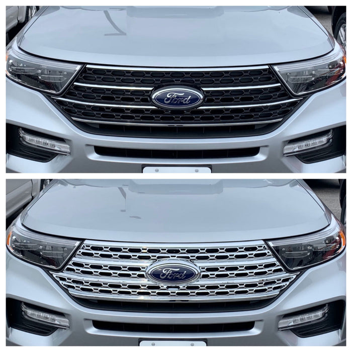 Coast To Coast IWCGI505 Grill Overlay; Honeycomb OEM Look; Chrome Plated; Chrome; ABS Plastic - Truck Part Superstore