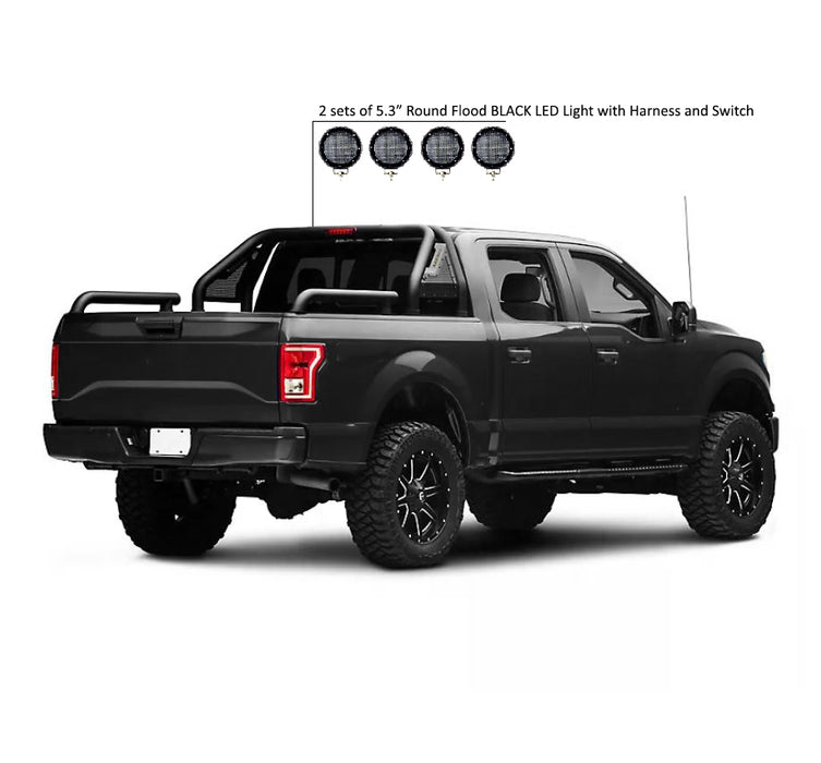 Black Horse Off Road GLRB-01B-PLFB Gladiator Roll Bar Kit - Truck Part Superstore