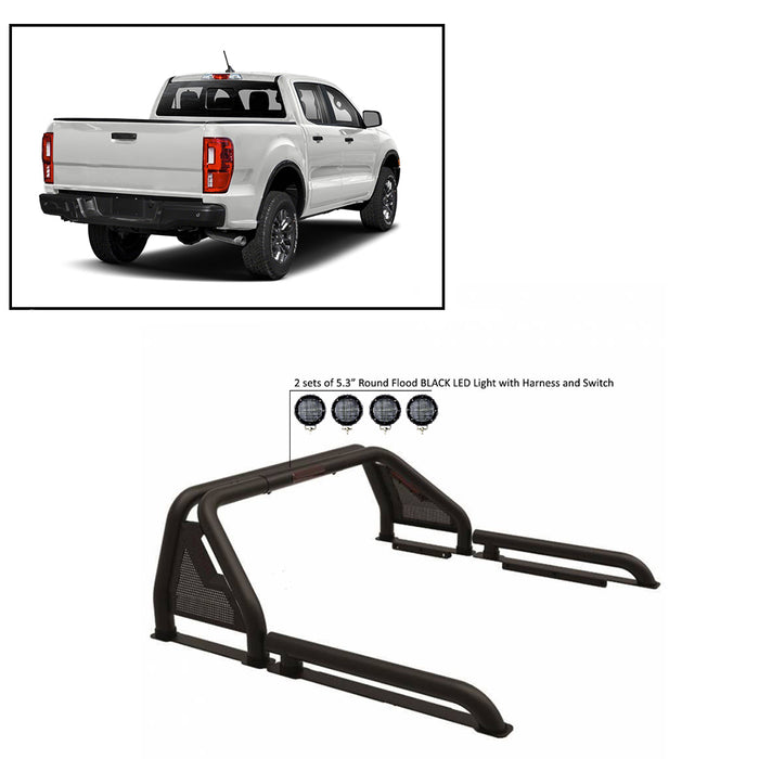 Black Horse Off Road GLRB-07B-PLFB Gladiator Roll Bar Kit - Truck Part Superstore