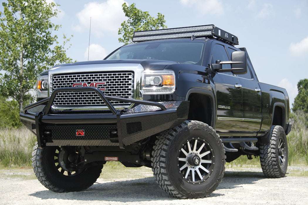 Fab Fours GM08-S2162-1 Black Steel Front Ranch Bumper - Truck Part Superstore