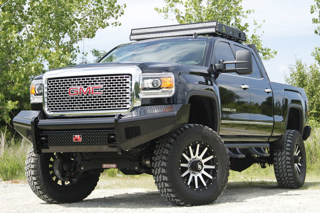 Fab Fours GM11-S2861-1 Black Steel Front Ranch Bumper - Truck Part Superstore