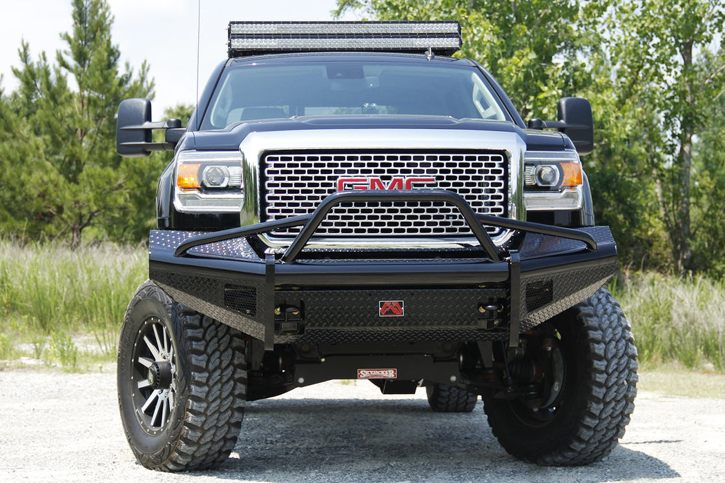 Fab Fours GM14-S3162-1 Black Steel Front Ranch Bumper - Truck Part Superstore
