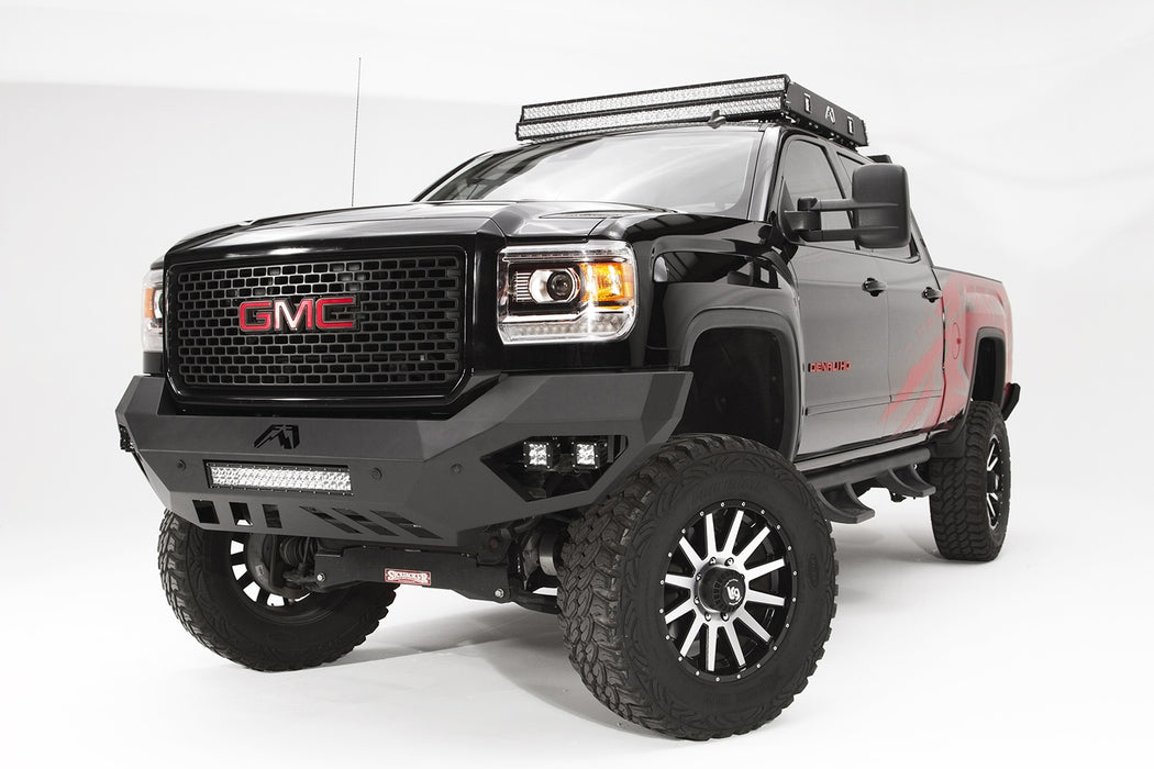 Fab Fours GM15-V3151-B Vengeance Front Bumper; Uncoated/Paintable; Sensor Bumper; No Guard; [AWSL]; - Truck Part Superstore