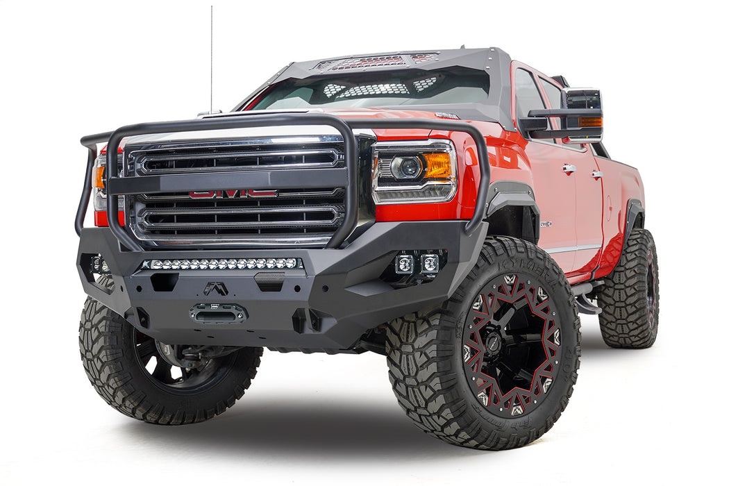 Fab Fours GM15-X2850-1 Matrix Front Bumper; 2 Stage Black Powder Coat; Full Grill Guard; - Truck Part Superstore