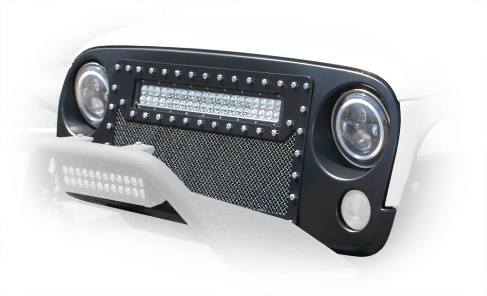 DV8 Offroad GRABB07-04 Mesh LED Grille - Truck Part Superstore