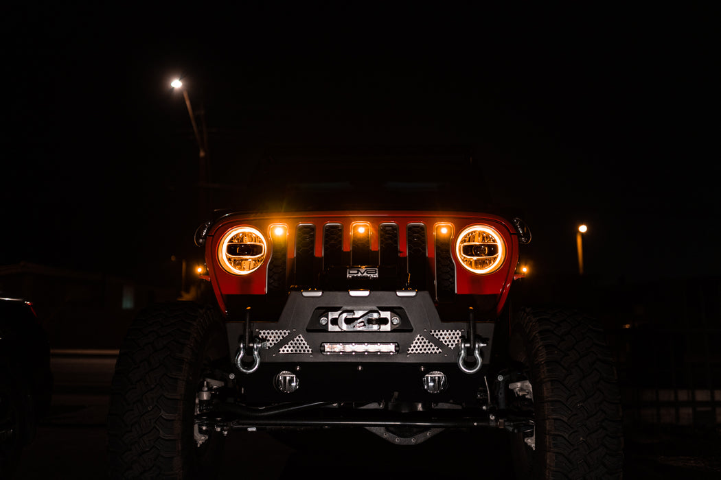 DV8 Offroad GRJL-02 Grille Marker Light Kit; 3 pc.; Includes Bracket; Amber; - Truck Part Superstore