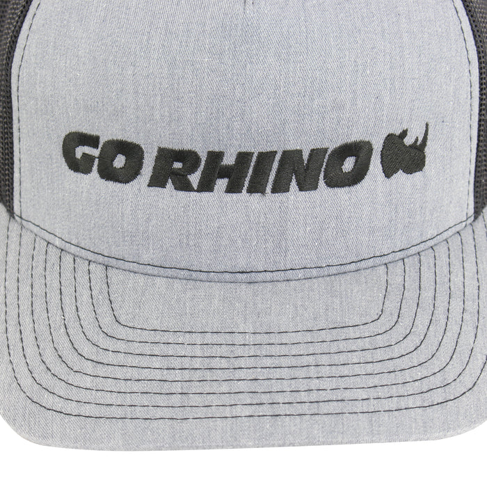 Go Rhino EX0381 Go Rhino Trucker Hat, Heather Grey and Black - Truck Part Superstore