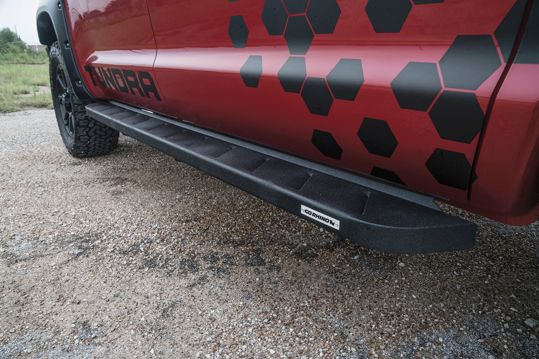 Go Rhino 63441687T RB10 Running Boards with Mounting Brackets Kit - Bedliner Coating - Crew Max - Truck Part Superstore