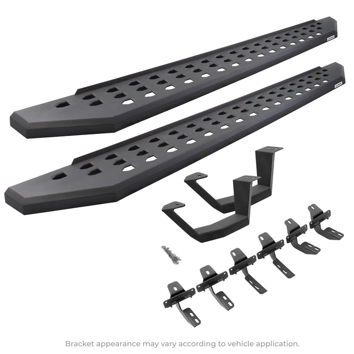 Go Rhino 6949264810PC RB20 Running Boards w Mounting Brackets, 1 Pair Drop Steps Kit - Truck Part Superstore