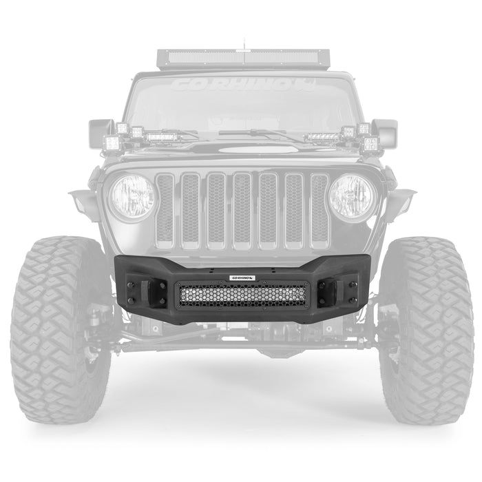 Go Rhino 331100T Rockline Winch-Ready Front Stubby Bumper For Jeep - Truck Part Superstore