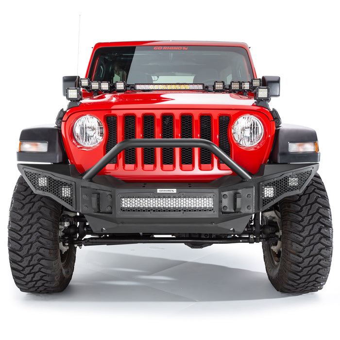 Go Rhino 331201T Rockline Winch-Ready Full Width Bumper With Overrider For Jeep - Truck Part Superstore