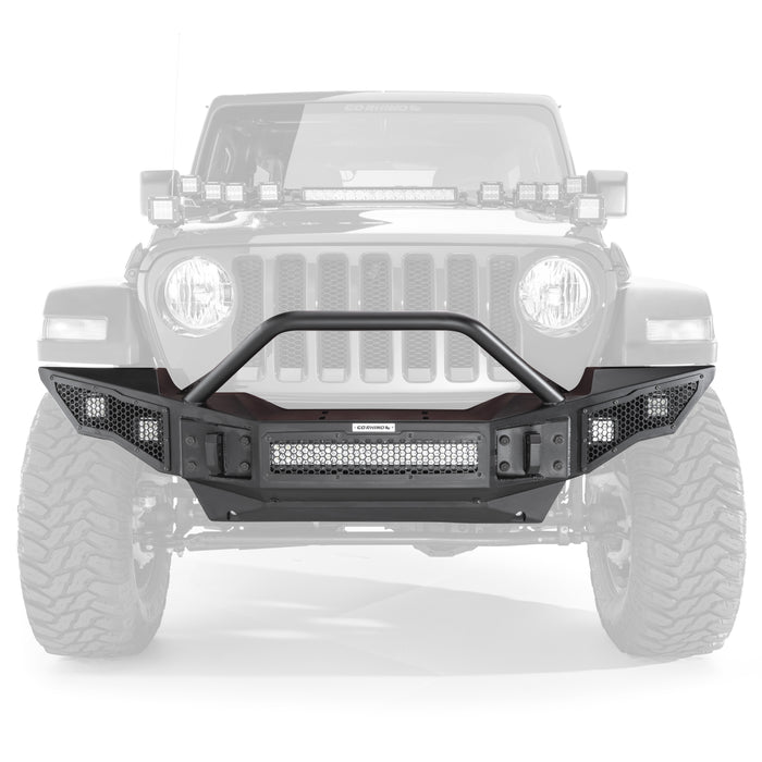 Go Rhino 331201T Rockline Winch-Ready Full Width Bumper With Overrider For Jeep - Truck Part Superstore