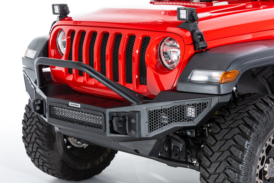 Go Rhino 331201T Rockline Winch-Ready Full Width Bumper With Overrider For Jeep - Truck Part Superstore