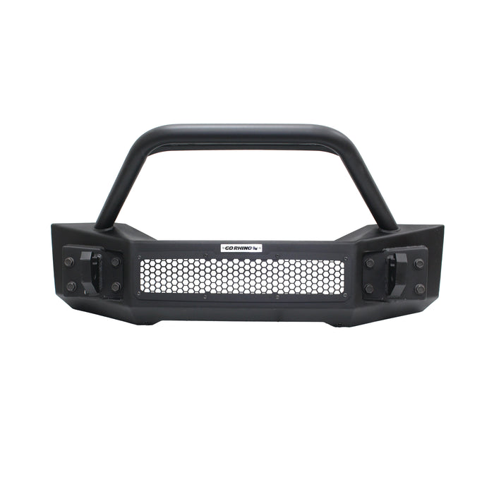 Go Rhino 331101T Rockline Winch-Ready Front Stubby Bumper With Overrider For Jeep - Truck Part Superstore