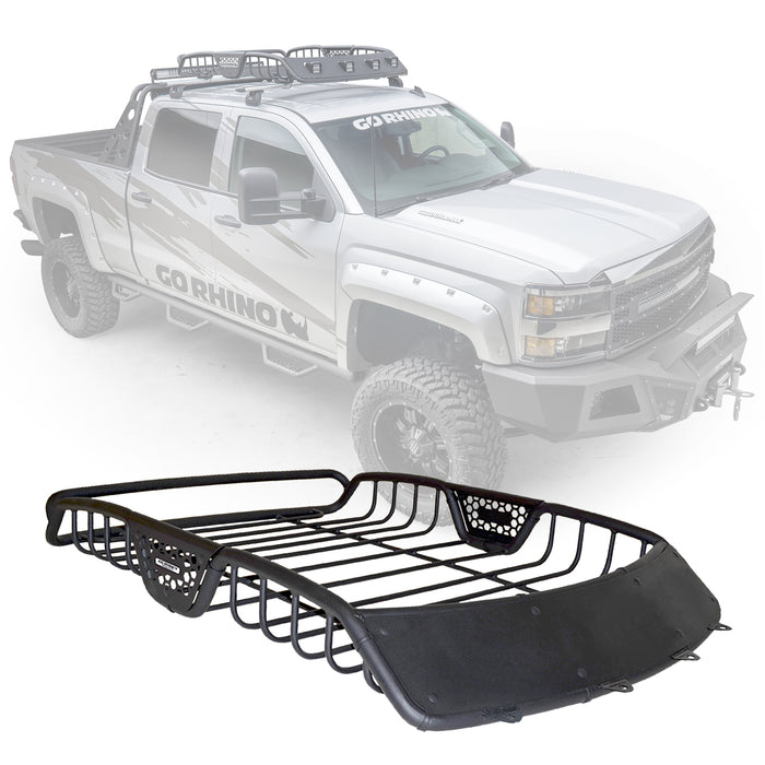 Go Rhino 59017T Classic basket style roof rack comes with no drill cross bar clamps - Truck Part Superstore