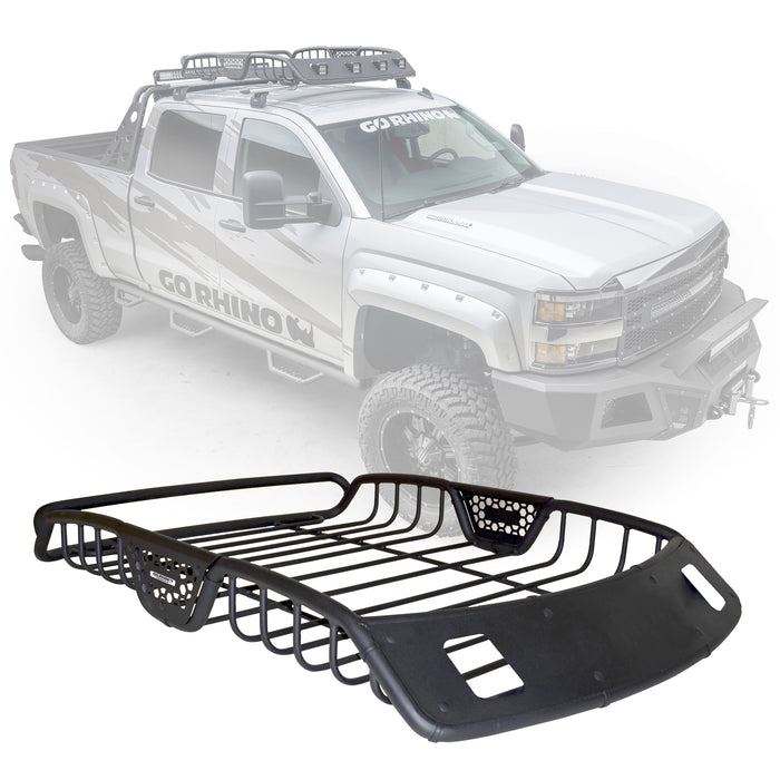 Go Rhino 59025T SR20 Tubular Steel Roof Rack With 2x Light Mount Openings - 48" Long - Truck Part Superstore