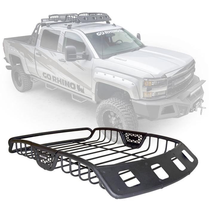 Go Rhino 59047T SR40 Tubular Steel Roof Rack With 4x Light Mount Openings - 60" Long - Truck Part Superstore