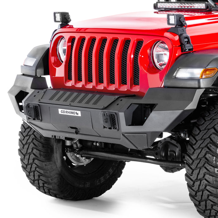 Go Rhino 230121T Trailline Winch Ready Front Full Width Bumper For Jeep - Truck Part Superstore