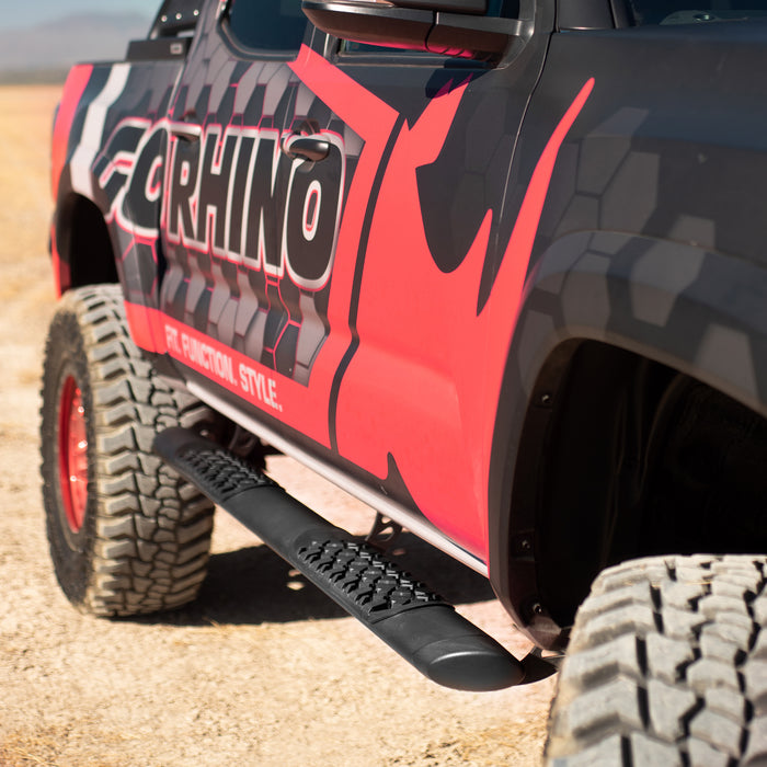 Go Rhino V3418087T V-Series V3 Aluminum Side Steps and Mounting Brackets Kit - Textured Black - Truck Part Superstore