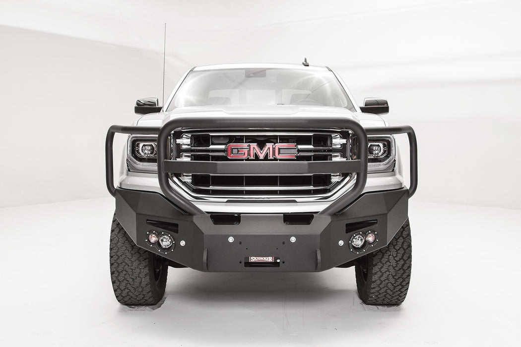 Fab Fours GS16-F3950-B Premium Winch Front Bumper; Uncoated/Paintable; w/Full Guard; w/Sensors; [AWSL]; - Truck Part Superstore