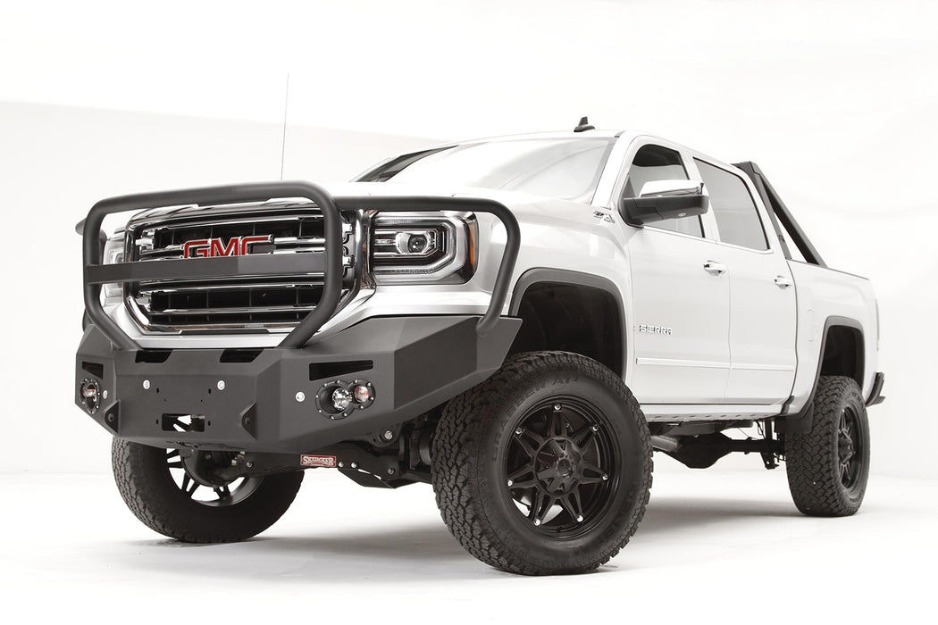 Fab Fours GS16-F3950-B Premium Winch Front Bumper; Uncoated/Paintable; w/Full Guard; w/Sensors; [AWSL]; - Truck Part Superstore