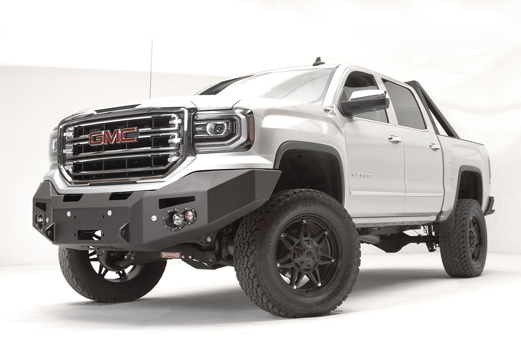 Fab Fours GS16-F3951-1 Premium Winch Front Bumper; 2 Stage Black Powder Coated; w/No Guard; w/Sensors; - Truck Part Superstore