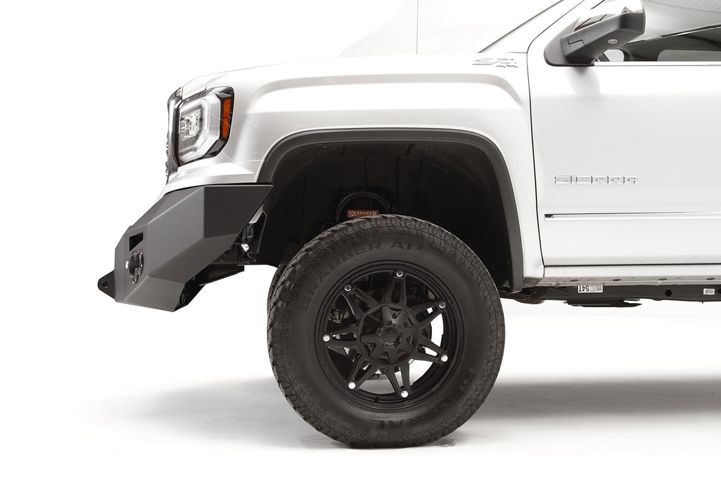 Fab Fours GS16-F3951-1 Premium Winch Front Bumper; 2 Stage Black Powder Coated; w/No Guard; w/Sensors; - Truck Part Superstore