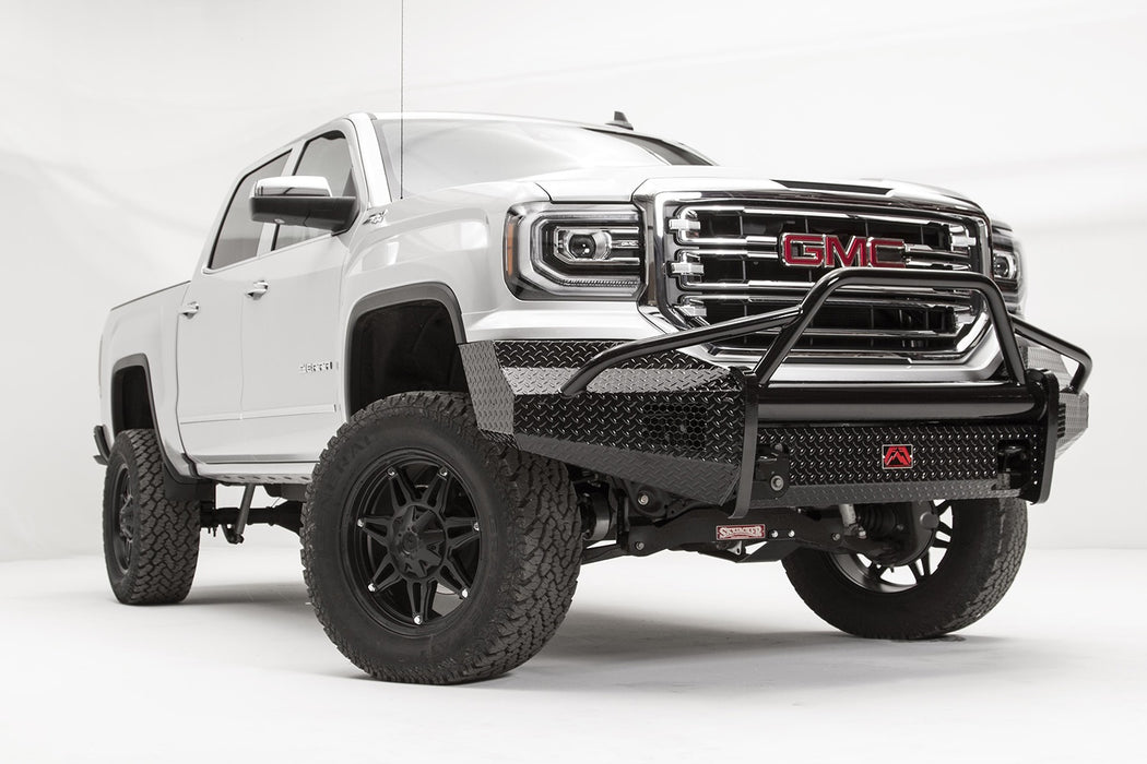 Fab Fours GS16-K3962-1 Black Steel Front Bumper; 2 Stage Black Powder Coated; w/Pre-Runner Guard; - Truck Part Superstore