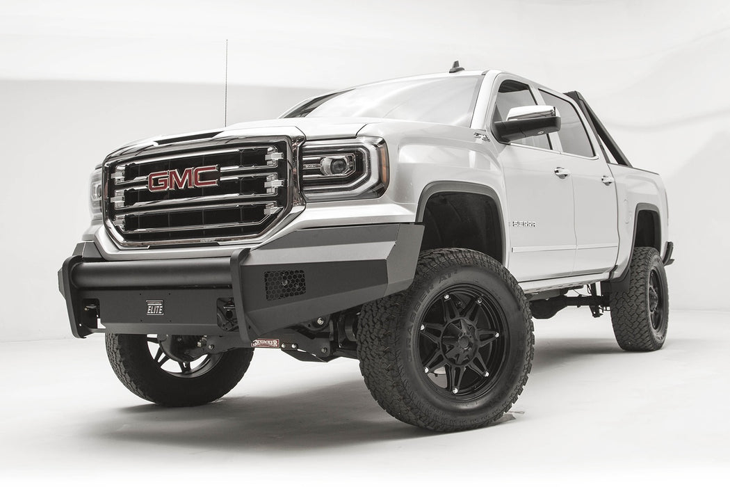 Fab Fours GS16-R3961-1 Elite Front Bumper; 2 Stage Black Powder Coated; w/No Guard; - Truck Part Superstore