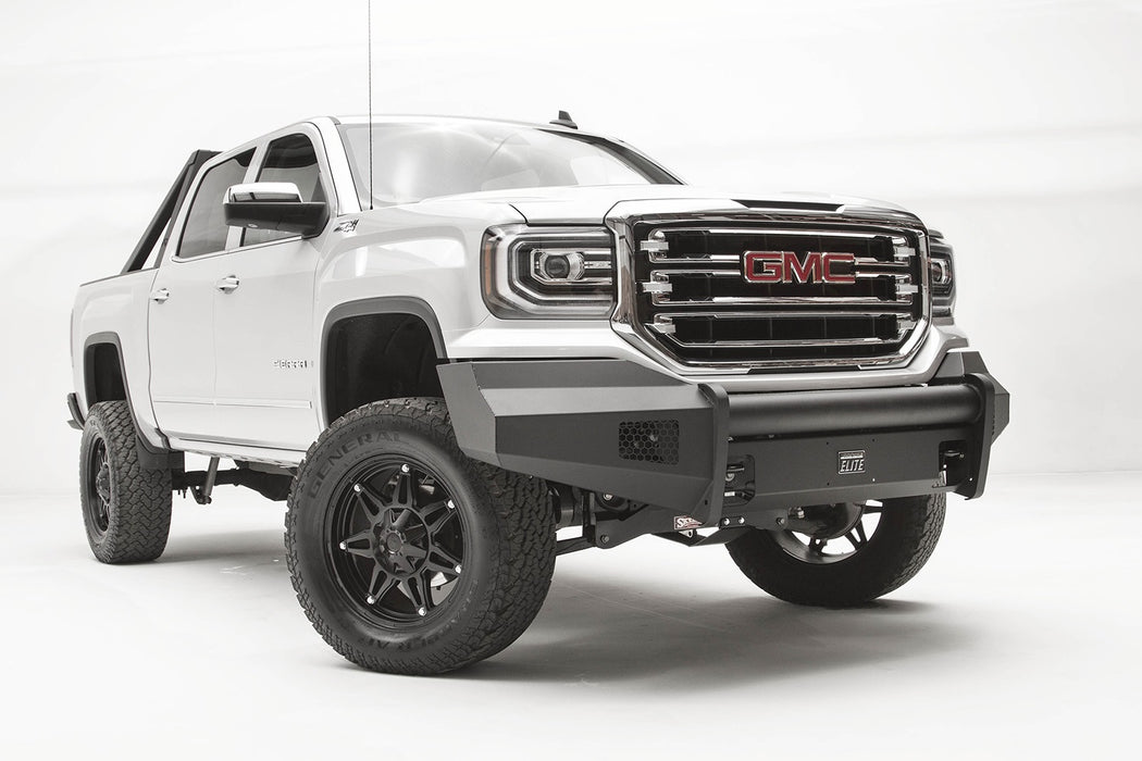 Fab Fours GS16-R3961-1 Elite Front Bumper; 2 Stage Black Powder Coated; w/No Guard; - Truck Part Superstore