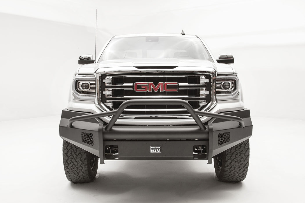Fab Fours GS16-R3962-1 Elite Front Bumper; 2 Stage Black Powder Coated; w/Pre-Runner Guard; - Truck Part Superstore