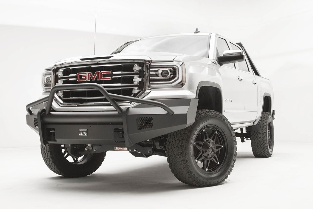 Fab Fours GS16-R3962-1 Elite Front Bumper; 2 Stage Black Powder Coated; w/Pre-Runner Guard; - Truck Part Superstore