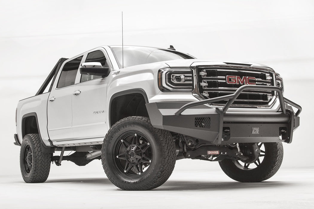 Fab Fours GS16-R3962-1 Elite Front Bumper; 2 Stage Black Powder Coated; w/Pre-Runner Guard; - Truck Part Superstore