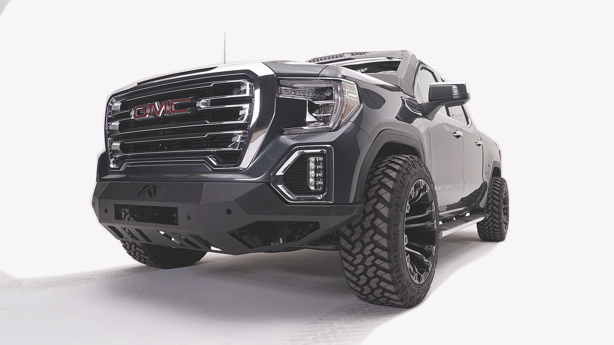 Fab Fours GS19-D6051-1 Vengeance Front Bumper; 2 Stage Black Powder Coated; w/No Guard; w/Sensors; - Truck Part Superstore