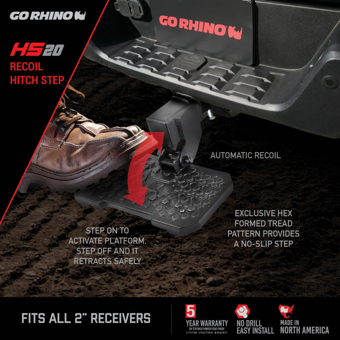 Go Rhino HS2012T Receiver Hitch Mounted Step - Truck Part Superstore