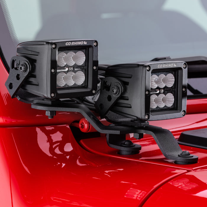 Go Rhino 751004 Go Rhino Classic LED Lighting - Set of Four 3" LED Cube Lights - Truck Part Superstore