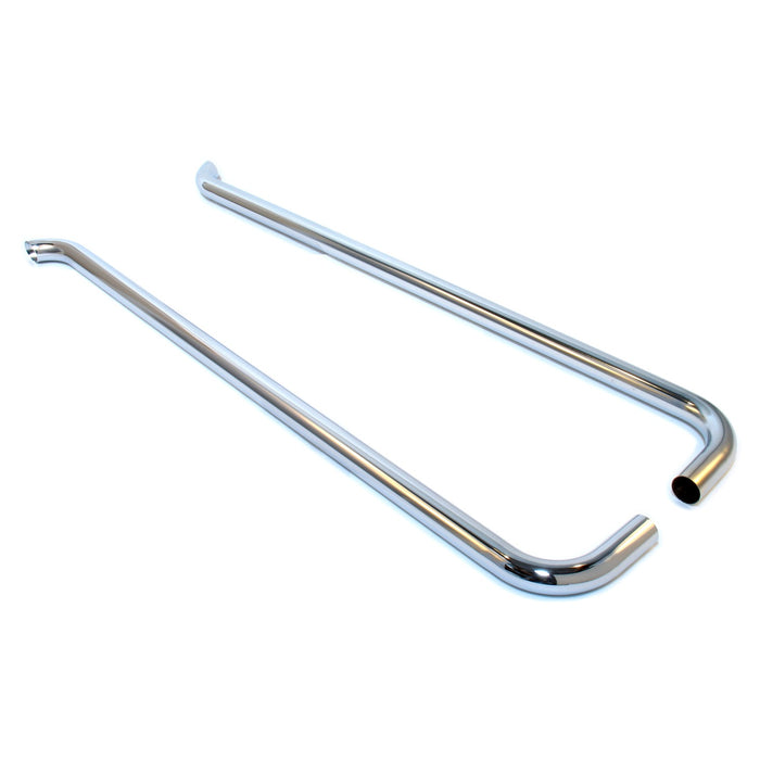 Patriot Exhaust H1280 Patriot Exhaust H1283 Low-Line 2"x80" Lake Pipe Single Style Chrome. - Truck Part Superstore
