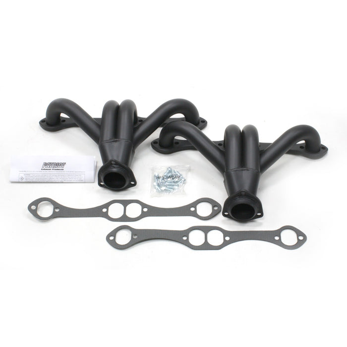 Patriot Exhaust H8019-B Header Str Rod Chevy SBC Blk - Truck Part Superstore