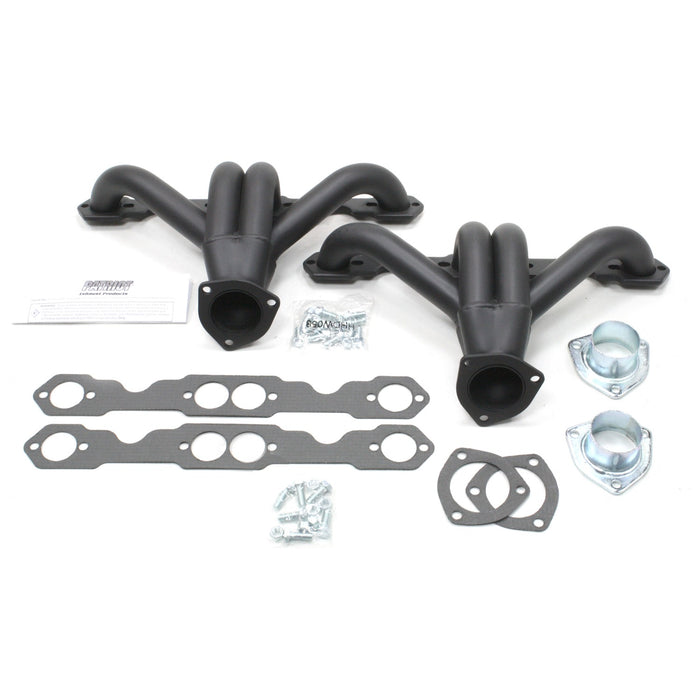 Patriot Exhaust H8027-B Header Str Rod Univ SBC Blk - Truck Part Superstore