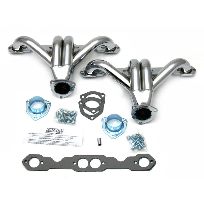 Patriot Exhaust H8028 Header Str Rod Univ SBC Chrm - Truck Part Superstore