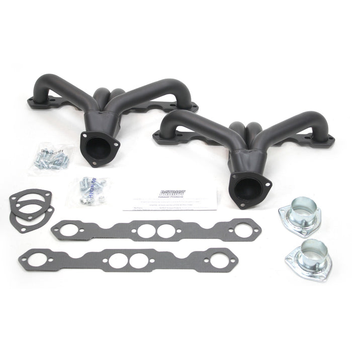 Patriot Exhaust H8037-B Header Str Rod Univ SBC Blk - Truck Part Superstore