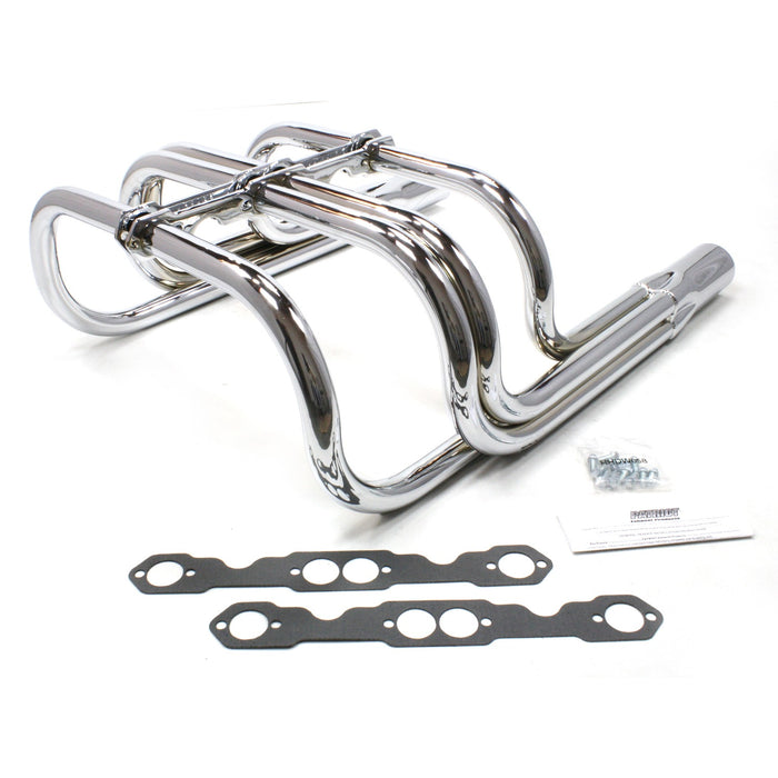 Patriot Exhaust H8060 Header Str Rod T-Buck SBC Chrm - Truck Part Superstore